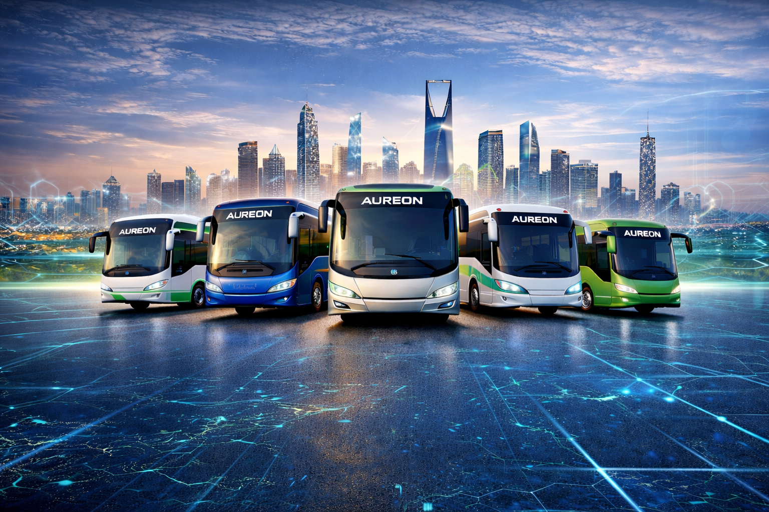 AUREON E12 Electric Bus in modern American city